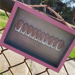 Custom acrylic frenchtip short press on nails✨